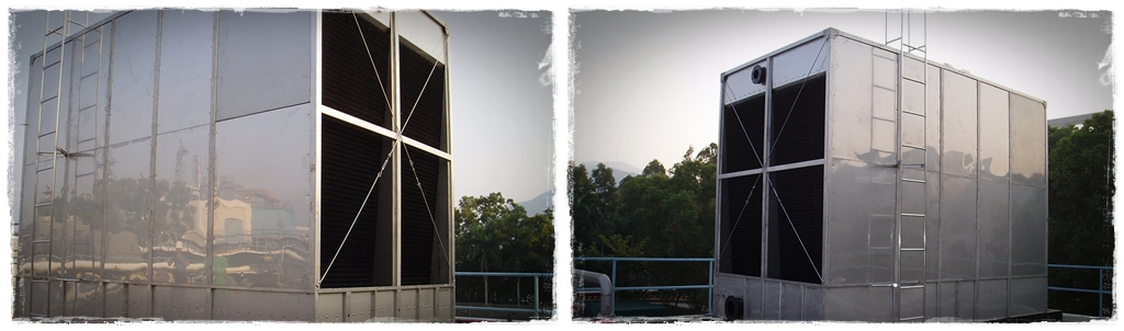 大型不锈鋼方型散熱水塔安裝過程